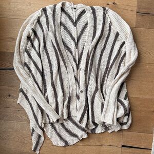 Free People Striped cream and taupe  Sweater